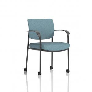 Brunswick Deluxe With Arms Black Frame With Castors Bespoke Colour
