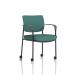 Brunswick Deluxe With Arms Black Frame With Castors Bespoke Colour Back And Seat Quest Kelp KCUP2482