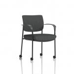 Brunswick Deluxe With Arms Black Frame With Castors Bespoke Colour Back And Seat Quest Mussel KCUP2484