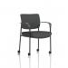 Brunswick Deluxe With Arms Black Frame With Castors Bespoke Colour Back And Seat Quest Mussel KCUP2484