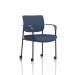 Brunswick Deluxe With Arms Black Frame With Castors Bespoke Colour Back And Seat Quest Whelk KCUP2488