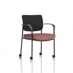 Brunswick Deluxe With Arms Black Frame With Castors Black Fabric Back Bespoke Colour Seat Rivet Forge KCUP2489