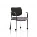 Brunswick Deluxe With Arms Black Frame With Castors Black Fabric Back Bespoke Colour Seat Rivet Fuse KCUP2490