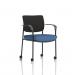 Brunswick Deluxe With Arms Black Frame With Castors Black Fabric Back Bespoke Colour Seat Quest Limpet KCUP2495