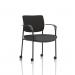 Brunswick Deluxe With Arms Black Frame With Castors Black Fabric Back Bespoke Colour Seat Quest Mussel KCUP2496