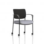Brunswick Deluxe With Arms Black Frame With Castors Black Fabric Back Bespoke Colour Seat Quest Shell KCUP2498