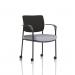 Brunswick Deluxe With Arms Black Frame With Castors Black Fabric Back Bespoke Colour Seat Quest Shell KCUP2498
