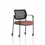 Brunswick Deluxe With Arms Black Frame With Castors Mesh Back Bespoke Colour Seat Rivet Forge KCUP2501
