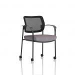 Brunswick Deluxe With Arms Black Frame With Castors Mesh Back Bespoke Colour Seat Rivet Fuse KCUP2502