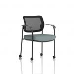 Brunswick Deluxe With Arms Black Frame With Castors Mesh Back Bespoke Colour Seat Rivet Tensile KCUP2504