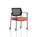Brunswick Deluxe With Arms Black Frame With Castors Mesh Back Bespoke Colour Seat Quest Crab KCUP2505