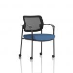 Brunswick Deluxe With Arms Black Frame With Castors Mesh Back Bespoke Colour Seat Quest Limpet KCUP2507