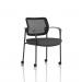 Brunswick Deluxe With Arms Black Frame With Castors Mesh Back Bespoke Colour Seat Quest Mussel KCUP2508