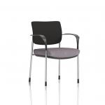Brunswick Deluxe With Arms Chrome Frame Black Fabric Back Bespoke Colour Seat Rivet Fuse KCUP2526