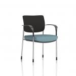 Brunswick Deluxe With Arms Chrome Frame Black Fabric Back Bespoke Colour Seat Rivet Quench KCUP2527