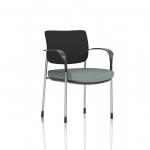 Brunswick Deluxe With Arms Chrome Frame Black Fabric Back Bespoke Colour Seat Rivet Tensile KCUP2528