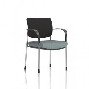 Brunswick Deluxe With Arms Chrome Frame Black Fabric Back Bespoke