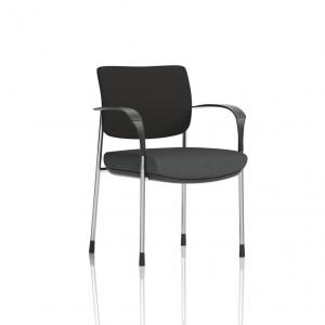 Brunswick Deluxe With Arms Chrome Frame Black Fabric Back Bespoke