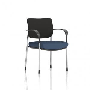 Brunswick Deluxe With Arms Chrome Frame Black Fabric Back Bespoke