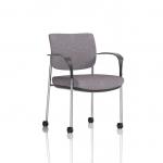 Brunswick Deluxe With Arms Chrome Frame With Castors Bespoke Colour Back And Seat Rivet Fuse KCUP2550