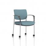Brunswick Deluxe With Arms Chrome Frame With Castors Bespoke Colour Back And Seat Rivet Quench KCUP2551