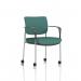 Brunswick Deluxe With Arms Chrome Frame With Castors Bespoke Colour Back And Seat Quest Kelp KCUP2554