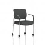 Brunswick Deluxe With Arms Chrome Frame With Castors Bespoke Colour Back And Seat Quest Mussel KCUP2556
