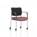 Brunswick Deluxe With Arms Chrome Frame With Castors Black Fabric Back Bespoke Colour Seat Rivet Forge KCUP2561