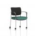 Brunswick Deluxe With Arms Chrome Frame With Castors Black Fabric Back Bespoke Colour Seat Quest Kelp KCUP2566