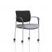 Brunswick Deluxe With Arms Chrome Frame With Castors Black Fabric Back Bespoke Colour Seat Quest Shell KCUP2570