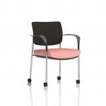 Brunswick Deluxe With Arms Chrome Frame With Castors Black Fabric Back Bespoke Colour Seat Quest Shrimp KCUP2571