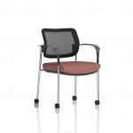 Brunswick Deluxe With Arms Chrome Frame With Castors Mesh Back Bespoke Colour Seat Rivet Forge KCUP2573