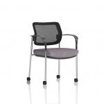 Brunswick Deluxe With Arms Chrome Frame With Castors Mesh Back Bespoke Colour Seat Rivet Fuse KCUP2574