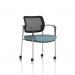 Brunswick Deluxe With Arms Chrome Frame With Castors Mesh Back Bespoke Colour Seat Rivet Quench KCUP2575