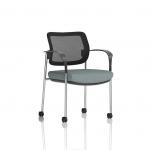 Brunswick Deluxe With Arms Chrome Frame With Castors Mesh Back Bespoke Colour Seat Rivet Tensile KCUP2576