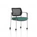 Brunswick Deluxe With Arms Chrome Frame With Castors Mesh Back Bespoke Colour Seat Quest Kelp KCUP2578