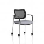 Brunswick Deluxe With Arms Chrome Frame With Castors Mesh Back Bespoke Colour Seat Quest Shell KCUP2582