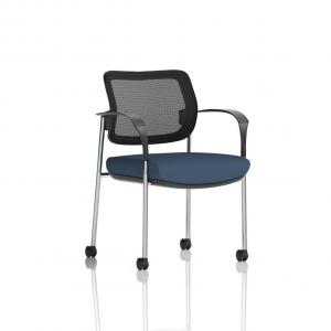 Brunswick Deluxe With Arms Chrome Frame With Castors Mesh Back Bespoke
