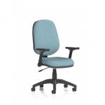Eclipse Plus I Lever Task Operator Chair With Height Adjustable And Folding Arms Bespoke Colour Back And Seat Rivet Quench KCUP2923