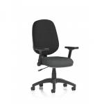 Eclipse Plus I Lever Task Operator Chair With Height Adjustable And Folding Arms Bespoke Colour Seat Quest Mussel KCUP2940