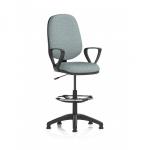 Eclipse Plus I Lever Task Operator Chair With High Rise Draughtsman Kit With Loop Arms Bespoke Colour Back And Seat Rivet Tensile KCUP2972