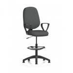 Eclipse Plus I Lever Task Operator Chair With High Rise Draughtsman Kit With Loop Arms Bespoke Colour Back And Seat Quest Mussel KCUP2976