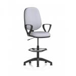 Eclipse Plus I Lever Task Operator Chair With High Rise Draughtsman Kit With Loop Arms Bespoke Colour Back And Seat Quest Shell KCUP2978