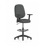 Eclipse Plus I Lever Task Operator Chair With High Rise Draughtsman Kit With Height Adjustable Arms Bespoke Colour Back And Seat Quest Mussel KCUP3000