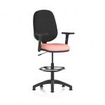 Eclipse Plus I Lever Task Operator Chair With High Rise Draughtsman Kit With Height Adjustable Arms Bespoke Colour Seat Quest Shrimp KCUP3015