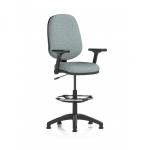 Eclipse Plus I Lever Task Operator Chair High Rise Draughtsman Kit With Height Adjustable And Folding Arms Bespoke Colour Back And Seat Rivet Tensile KCUP3020