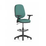Eclipse Plus I Lever Task Operator Chair High Rise Draughtsman Kit With Height Adjustable And Folding Arms Bespoke Colour Back And Seat Quest Kelp KCUP3022