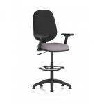 Eclipse Plus I Lever Task Operator Chair With High Rise Draughtsman Kit With Height Adjustable And Folding Arms Bespoke Colour Seat Rivet Fuse KCUP3030