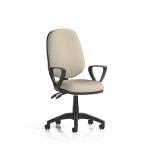 Eclipse Plus II Lever Task Operator Chair With Loop Arms Bespoke Colour Back And Seat Quest Salt KCUP3073