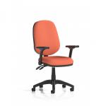 Eclipse Plus II Lever Task Operator Chair With Height Adjustable And Folding Arms Bespoke Colour Back And Seat Quest Crab KCUP3117